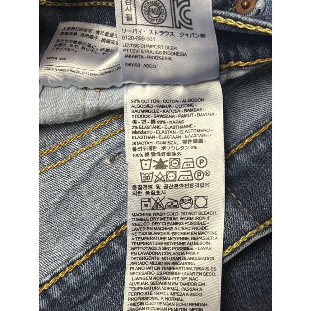 Levis 514 Jeans Mens 42x30 Blue Medium Wash Denim Stretch Denim Straight Fit - Picture 8 of 13